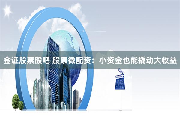 金证股票股吧 股票微配资：小资金也能撬动大收益